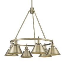 Golden 3306-6 AB-AB - Yep by Golden Lighting Orwell 6-light Chandelier in Aged Brass